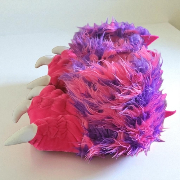 Lazy One Monster White Claw Paw Pink Halloween Costume Night Time  Cozy Slippers - Picture 14 of 16